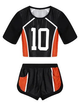 TiaoBug 2ks Ženy, Futbal, Basketbal Športové Oblečenie Okrúhlym Výstrihom, Krátke Rukávy Číslo Tlače T-košele A Šortky Športové oblečenie