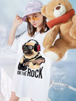 Rocková Skupina Milovníkov Kawaii Tlač T-Shirts Ženskej Módy Ležérne Oblečenie Voľné Nadrozmerné Tričko Vysokej Kvality Bavlna Krátky Rukáv
