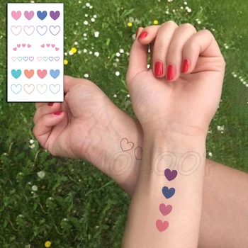 Colorfull Láska Srdce Tetovanie Nálepky Roztomilé Sladké Malé Body Art Dočasné Falošné Tetovanie pre Ženy, Deti 105*60 Mm