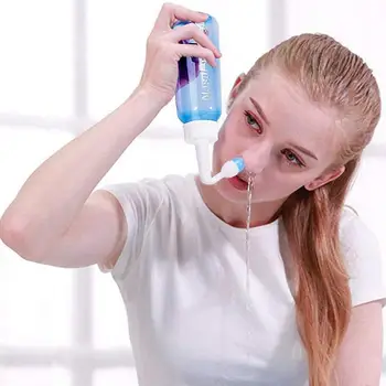 300 ml Nos Nosovej Umývanie Systém Hrniec Sinus Alergie Úľavu Opláchnite Neti Deti, Dospelých, Plastové Modré Fľaše Vybavenie Praktické Nové