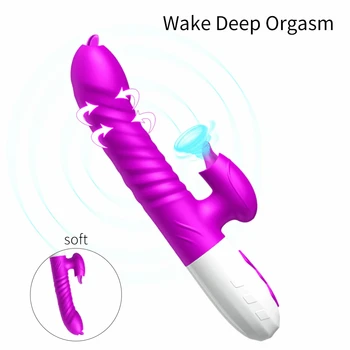 Jazyk Lízanie Vibračné Dildo S Teleskopickým Rotujúce Vibrátory Pre Ženy Vaginálny, Análny Stimulátor Klitorisu Dospelých Cicať, Sexuálne Hračky