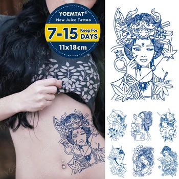 Šťava Trvalé Vodotesné Dočasné Tetovanie Nálepky Krásy Geisha Diabol Maska Flash Tetovanie Ženy Atrament Ramena, Stehno, Body Art Falošné Tatto
