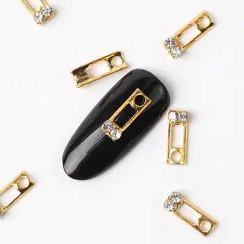 10 kusov krásy lesk na nechty, šperky kúzlo kovové príslušenstvo 3D Nail Art decoration drahokamu perličiek duté oválne nováčikovia