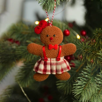 Deti Darček 3ks/veľa Vianočný Perník Muž Bábika Prívesky Vianočný Strom Visí Ozdoby na Nový Rok Vianočné Dekorácie pre Domov