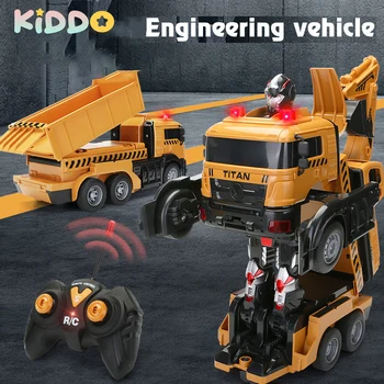 2 V 1 RC Robot Hračka Transformácie Inžinierstva Auto, Bager Transformácia Modelu Deformácie Vozidiel Hračka Darček pre Deti