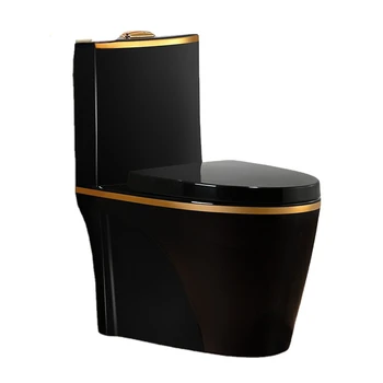 Čínsky Luxusné Čierna Zlatá Sanitárnej Keramiky Kúpeľňa Keramické Farebné Wc Zlato WC Wc Jeden Kus Closestool
