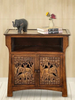 Kvalitné vchodové tabuľke Juhovýchodnej Ázii úľavu kabinetu Thajsko masívneho dreva ručne vyrezávaný slon skrine, dekoratívne rohu