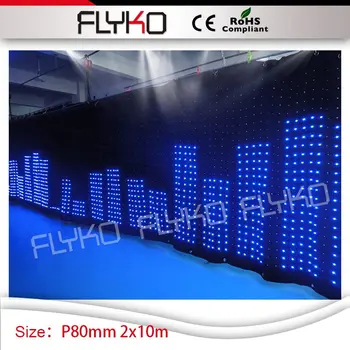 P80mm prenosné dekoratívne mäkké, pružné 2m*10m video opony led fáze pozadie obrazovky