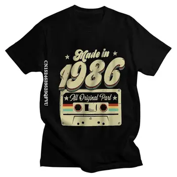 Vyrobené V Roku 1986 T Shirt Muži Muži Bavlna Tee Tričko 35 Rokov Vintage Originálne Diely Narodeniny Tee Novinka Tričko Doprava Zadarmo