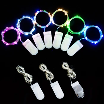2M 20-LED medený drôt reťazec, tlačidlo batérie svetlo reťazec na sklo plavidlá fľaše, svadobné dekorácie, Vianočné reťazec