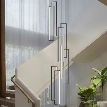 Moderné schodisko lustre jednoduché villa lustre Nordic obývacia izba svetlá zdvojená podlaha lustre podkrovný byt led lampa