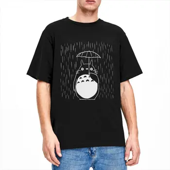 Roztomilý Totoro Daždivý Deň pre Mužov, Ženy, T Košele v Pohode Tee Tričko Krátky Rukáv Kolo Krku T-Shirt 100% Bavlna Nový Príchod Oblečenie