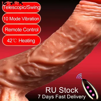 Realistické Dildo pre Ženy Teleskopický Rotačný Vibrátor Ženskej Pošvy Stimulátor Veľký Penis Análny Sex Hračky pre Dospelých Erotické Produkty