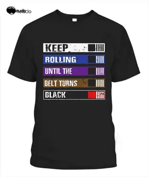 Udržať Valcovanie, Kým Sa Pás Sa Zmení Na Čiernu Bjj Jiujitsu T-Shirts Tee Tričko Trend