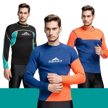 2017 Neoprénová 2 mm Neoprén, Dlhý Rukáv T Shirt 3 Štýly možnosť Muži Plávanie, Surfovanie, Potápanie Bunda Top M L XL 2XL 3XL