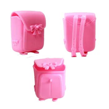 1 Ks Roztomilý Mini Plastové Ružová Bowknot Batoh Aktovka Bábiky, Príslušenstvo pre Bábiky Barbie Deti hračky pre dievčatá