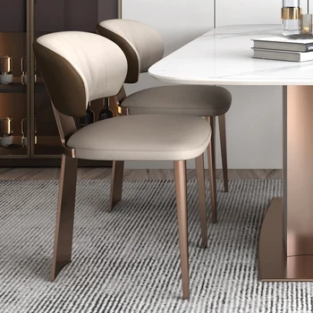 Vysoko kvalitný jedálenský stolička v reštaurácii svetlo luxusné jednoduché Nordic stoličky voľný čas späť stolice mäkká taška á s rose gold