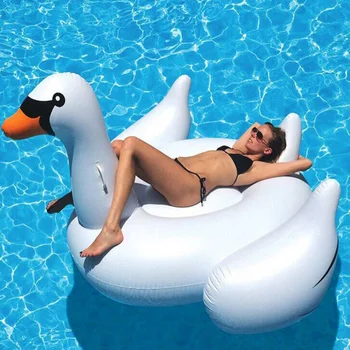 Nafukovacie Obrie Swan Float Plávanie Krúžok Float Bazén Jazdiť Na Vzduch Matrac Lete Dovolenku Na Pláži Strany Dospelých Zábavné Vodné Hračky