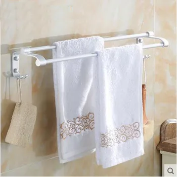 60 cm Priestoru Hliníkové uterák bary rack kúpeľňa, 2 Typy single/double uterák bary, Wc stene visí uterák bary polica s háčikmi